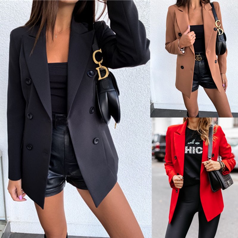 Double-breasted button women's blazer Double-breasted button women's blazer 1